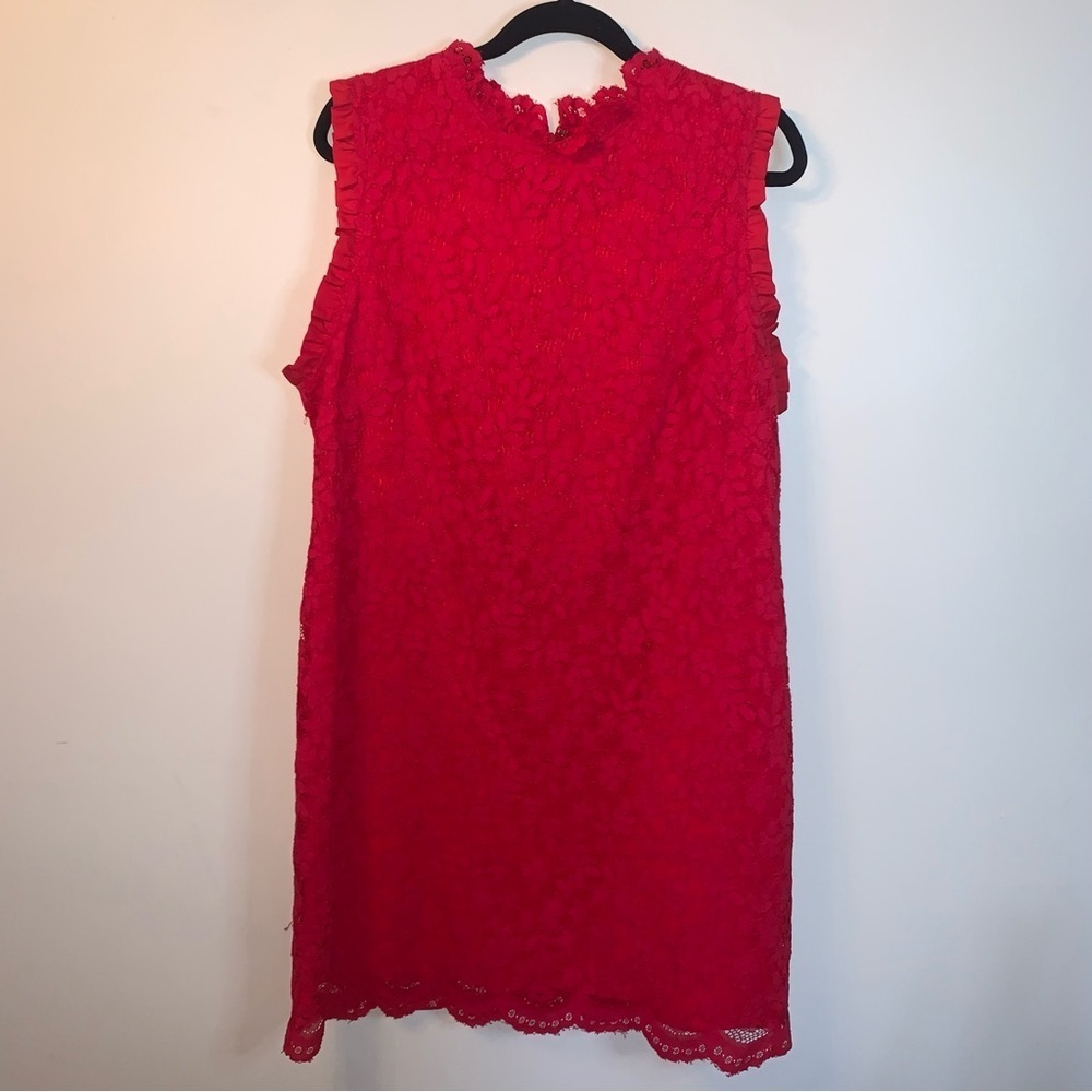 Nanette Lepore Red Lace Dress Sleeveless 16